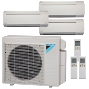 39k BTU 18 SEER Daikin Ductless Heat Pump Split System - 3 Zone Wall Mounted - 9k+15k+15k